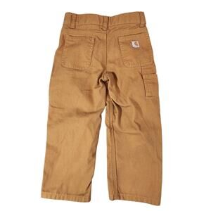 Carhartt 3T Boys toddler duck dungaree brown pants adjustable waistband utility